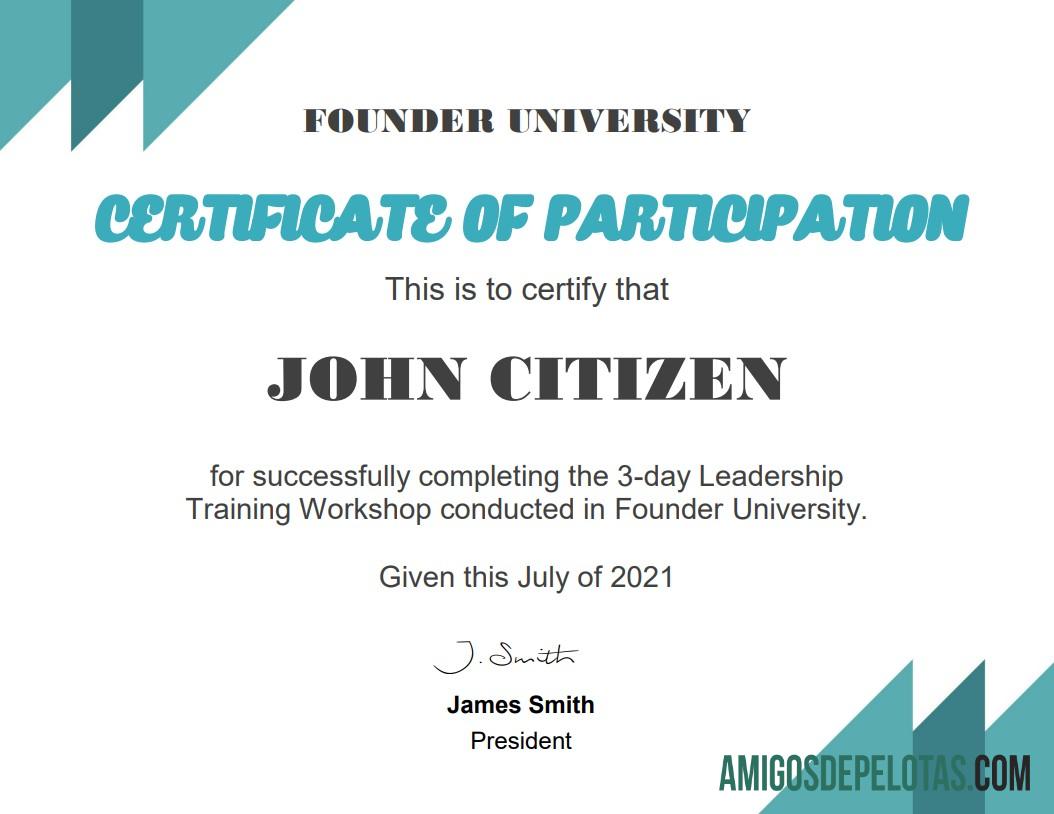 Certificado da Escola de Negócios dos EUA amostra